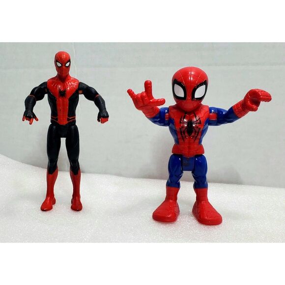 Spiderman Figure Lot: 6" Titan Hero 2019 + 5" Playskool Heroes 2018 Marvel Toy - Picture 1 of 16